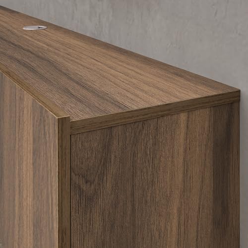 Atelier Mobili Walnut Floating TV Stand for 75 inch TV, Floating Media Console, Floating Entertainment Center, Wall Mounted TV Stand - color: Walnut