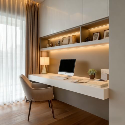 COB LED Strip Light with Remote, 16.4ft, 3000K Dimmable, Warm White LED Lights for Mirror, Under Bed, Stair, Cabinet, TV Backlight, Cuttable LED Light Strip - color: 3000K-Warm White