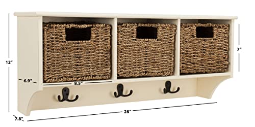 Safavieh Home Collection Finley Hanging 3 Basket Wall Rack - color: White