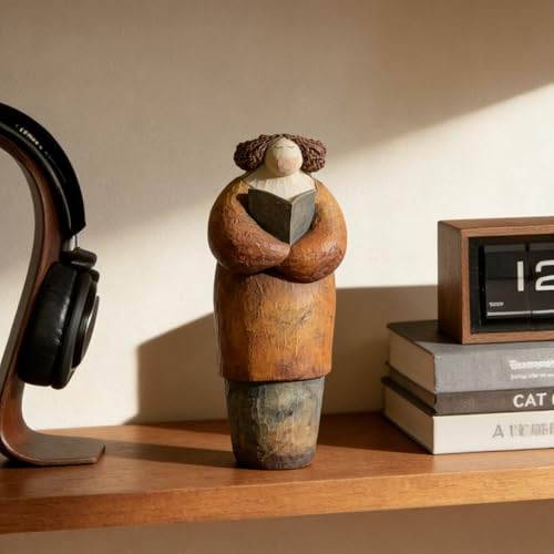 XINXUAN Reader Women Sculpture, Home Décor Accents for Modern Farmhouse | Bookshelf, Office, Desk, TV Stand, Entryway, Room Decor Aesthetic, Book Lovers Gifts (C)