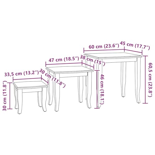 3 pcs Wooden Nesting Side Tables, Space Saving Design Stacking Side Table for Living Room Bedroom, Natural,-225 - color: Natural