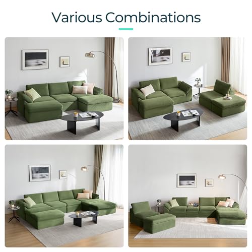 LINSY HOME 79" Modular Couch Modern Cloud Couch, 2 Seater Loveseat Sofa with Double Layer Cushions, Small Couch for Bedroom, Apartment, No Assembly Required, Green - color: Green, size: Loveseat