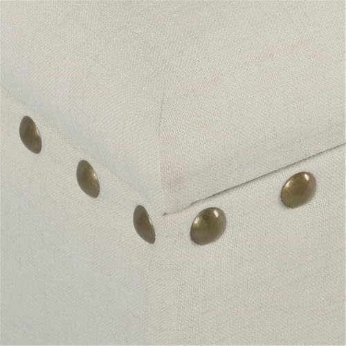 HomePop 42" Storage Bench with Nailhead Trim - Cream - color: Cream