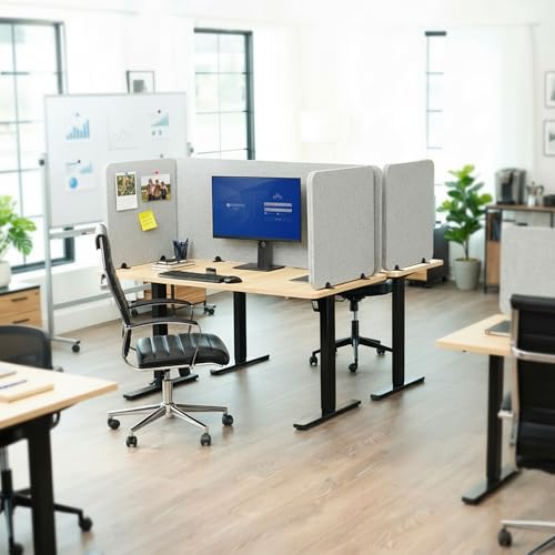 VIVO Gray 24 x 24 inch Privacy Panel, PP-1-V024G-S | Screw-in Sound Absorbing Cubicle Desk Divider, Acoustic Partition - size: 24"