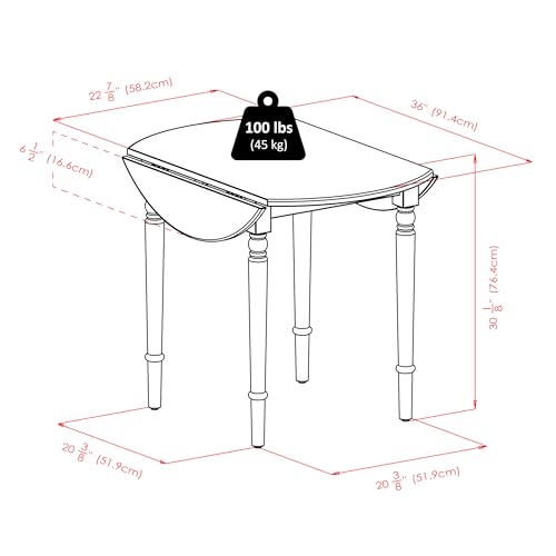 Winsome Sorella Round Double Drop Leaf Dining Table, Walnut - color: Walnut, size: Table
