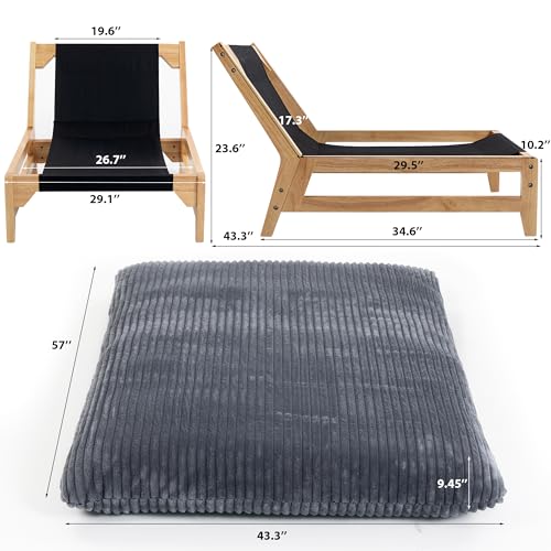 Modern Accent Chair for Living Room, Comfy Corduroy Chaise Lounge with Solid Wood Base, Oversized Single Sofa Reading Armchair with Thick Padded Cushion for Bedroom Small Spaces, Dark Grey