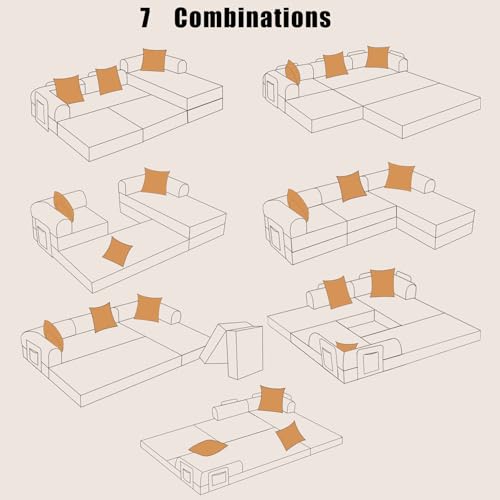 HANXIN 108 Inch Convertible Sleeper Sofa Bed, Folding Floor Mattress Couch with Fixed-Shape Frame, Futon Boneless Couch Lounge Loveseat with Pull Out Bed, No Assembly Required (Blue) - color: Blue, size: 108" L-Shaped Sofa Bed