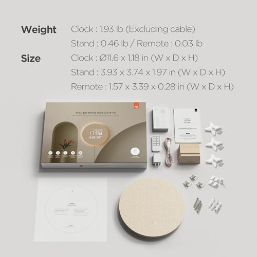 mooas Full Moon LED Silent Wooden Digital Wall Clock with Remote Control, Backlight Nightlight Digital Wood Wall Clock, Sunrise Alarm Melody, 5 Level Brightness Modern Decorative Office Livingroom - color: Full Moon
