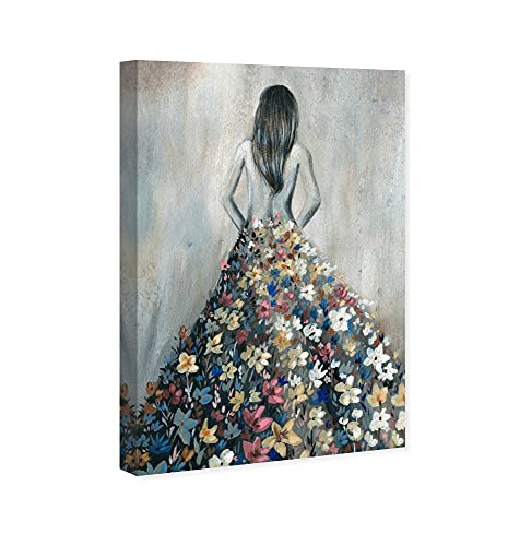 Oliver Gal Girl with Flower Thoughts Canvas Print Wall Art for Living Room, Bedroom, and Bathroom, 30" x 45", Gallery Wrapped - color: Gallery Wrapped, size: 45"L x 30"W