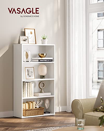 VASAGLE CUSTOS Collection - Bookshelf, 4-Tier Bookcase, Book Shelf, Open Storage Shelf, 9.4 x 23.6 x 42.4 Inches, for Living Room, Home Office, Dinning Room, Cloud White ULBC164T14 - color: Cloud White, size: 4 Tiers (23.6"W), style: 1 Pack