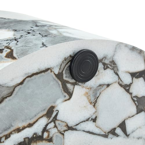 Round Coffee Table, 23.6" Modern Faux Marble Drum Coffee Table, Round Accent Center Table for Living Room Apartment Small Spaces, No Assembly Required - color: 24'' Rock White, size: 24'' Round Coffee Table