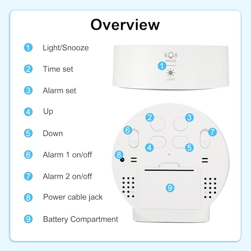 Lafocuse LED Colorful Digital Alarm Clock Battery Operated, Modern Round Digital Clock with 2 Alarms, Snooze, Adjustable Brightness, Curved Screen Design Bedside Alarm Clock for Bedroom Office - color: Multicolor