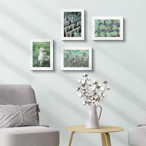 Golden State Art 5x7 Picture Frames Set of 8, White | Family Frames Set with Plexiglass, for Wall or Tabletop, Horizontal or Vertical Displays - color: White, size: 5x7 (Set of 8)