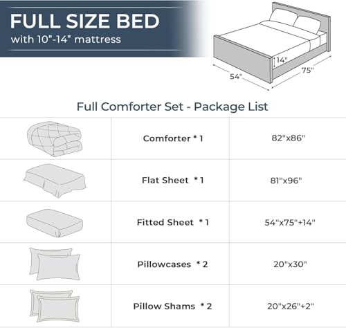 7-Piece Full Comforter Set, Beige | Reversible, All-Season, Soft, 7 Piece Set, All-Season Reversible Bed in a Bag, Flat Sheet, Fitted Sheet, Pillowcases - color: Beige, size: Full