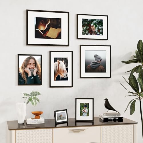 Fun Memories 11x14 Picture Frame Set of 6, Display Pictures 8x10 with Mat or 11x14 Without Mat, 11 x 14 Frame for Photos, Posters & Art Prints, Gallery Photo Frames for Wall & Tabletop Display, Black - color: Black, size: 11x14, 6pack