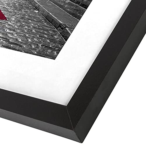 Americanflat 9x12 Picture Frame with Shatter-Resistant Glass - Set of 2 - Use as 6x8 Frame with Mat or Display 9x12 Photo Without Mat - Signature Collection - Photo Frames for Tabletop or Wall - Black | Engineered Wood construction, Shatter-resistant glas