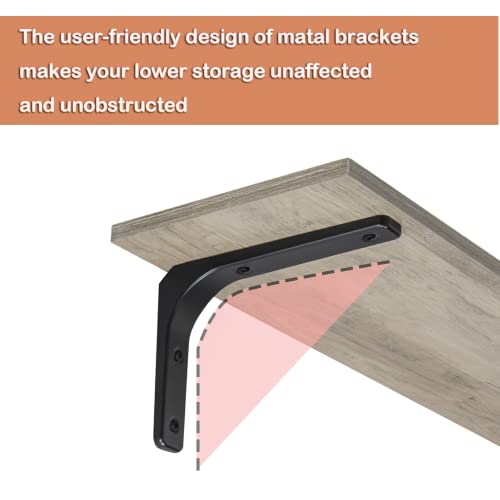 Long Wall Shelves, 23.6Inch Wooden Wall Mounted Shelves, Set of 2 | Floating Book Shelf, Metal Brackets, Easy Assembly, Max Load 22lbs, Wall Storage Ledges, Bedroom/Bathroom/Kitchen, Gray Wash - color: Gray Wash, size: 23.6 Inch