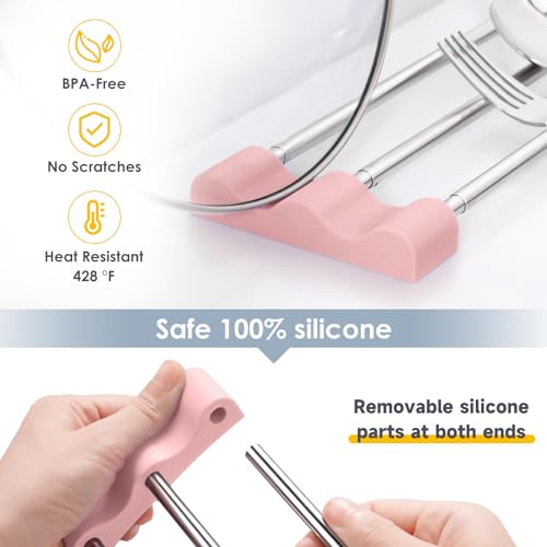 Tomorotec Adjustable Over-The-Sink Kitchen Rack, BPA-Free, Pink | Holds 16.5 Lbs; For Dishcloths, Sponges, and Brushes - Heat-Resistant Stainless Steel with Slim, Expandable Design - color: Pink