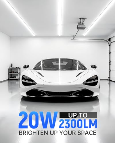 (6 Pack) 4FT T5 LED Integrated Fixture, 6500K,20W,2300LM(Super Bright White) Linkable LED Shop Light,Garage Ceiling and Cabinet Light,Strip Light,Corded Electric with ON/Off Switch - size: 6 PACK