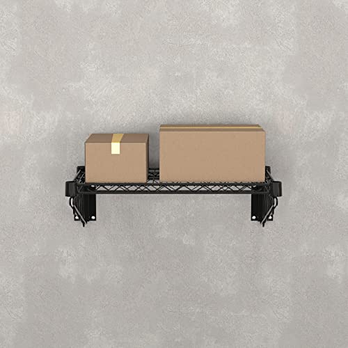 14" x 24" Black Epoxy Wire Wall Mount Shelf - color: Black, size: 14" x 24"