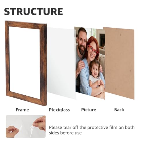 Giftgarden 4x6 Picture Frame Set of 18, Lightweight 4 by 6 Frames Bulk for Gallery Wall Photo Hanging and Tabletop Display, Rustic Brown - color: Brown*18, size: 4x6