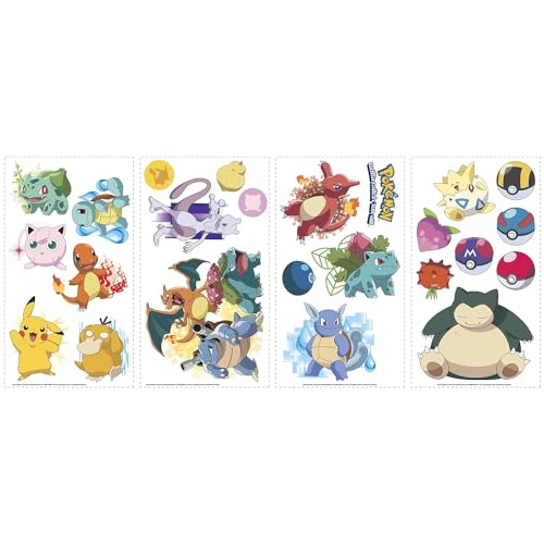 RoomMates RMK2535SCS Pokemon Iconic Peel and Stick Wall Decals - size: Pack of 1