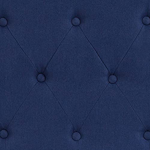 EMMA + OLIVER Tufted Upholstered King Size Headboard in Navy Fabric - color: Navy, size: King