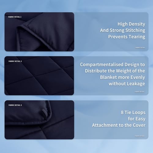 Weighted Blanket (20lbs 80"x87" King Size) Soft Cooling Heavy Blanket Sleeping, Apply to 190-210 lbs Body, Thick Breathable Blanket with Glass Bead, Easy Care - color: 01-navy Blue, size: 80"×87"-20lbs