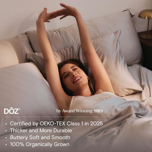 DOZ Duvet Cover Set, 100% Viscose derived from Bamboo, Organically Grown, Buttery Soft, Cooling Duvet Covers, High GSM, 1 Duvet Cover and 2 Pillowcases, 106"x90" (Dove, King/Cal King) - color: Dove, size: King/Cal King
