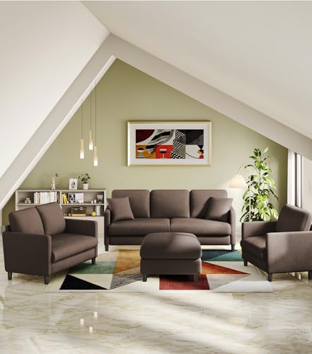 Welzona Loveseat, 51" Small Couch, Teddy Love Seat, Small Loveseat Sofa | Comfy Teddy Fabric, Tool-free Setup, Washable Covers, All-wood Small Sofa Couch for Living Room, Bedroom, Small Spaces, Brown - color: Brown, size: loveseat