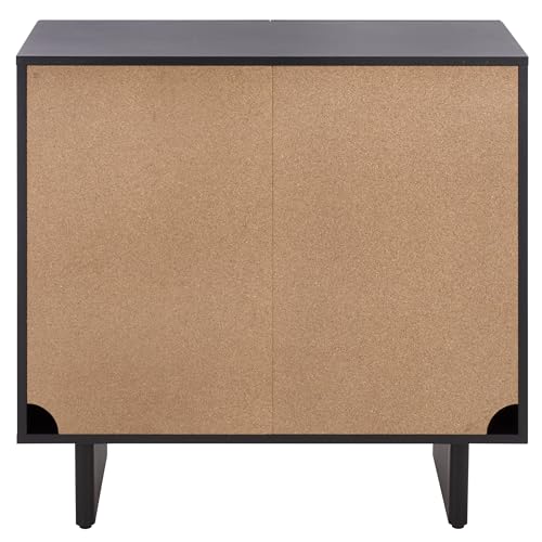 SAFAVIEH Furniture - Simi Media Stand for TVs up to 28" - Black Compact Entertainment Media Console - Storage Cabinet for Living Room, Bedroom (MED3119B) - color: Black