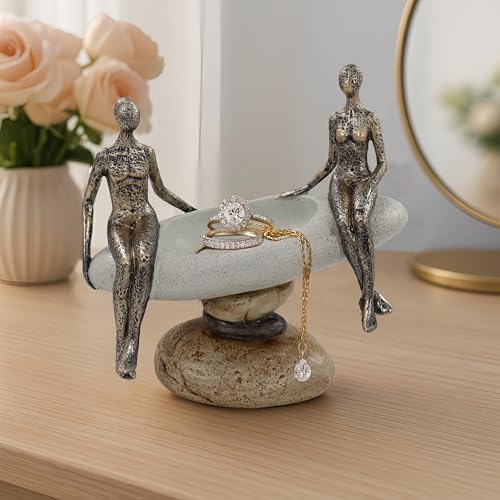 Lescafita Modern Abstract Couple Sculpture – Romantic for Her or Him, Minimalist Wedding or Engagement Present, Home Decor Elegant Figurine Decor for Bedroom, Shelf or Office - color: 12