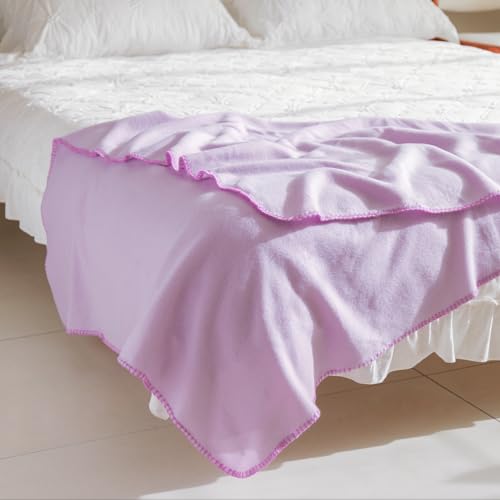 CAI TENG Fleece Throw Blankets Blanket for Couch Bed 50x60 Kids Blanket 6 Pack Warm Fleece Fabric Soft Cozy Travel Blankets & Throws Lightweight Small Wedding Gifts Yard Light Purple - color: Light Purple