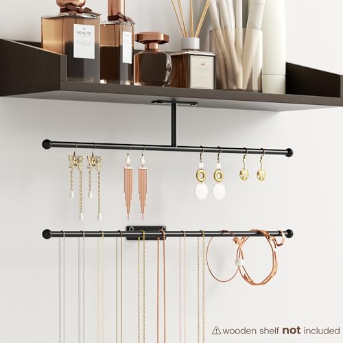 Wall Hanging Jewelry Organizer 12.6", Screw Included, Black 4-Pack | for Earring, Bracelet, Rings, Hairband, Sunglasses - color: Black, size: 4 Pack