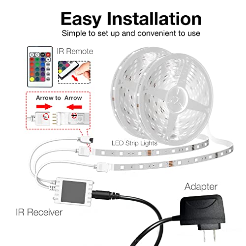 DAYBETTER 65.6ft WiFi Smart Led Lights Strip with Tuya App Control for Bedroom Decoration Work with Alexa and Google Assistant 1 Roll - size: 65.6FT