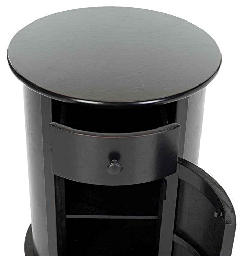 SAFAVIEH Furniture - Tabitha 1-Drawer Accent Table - Distressed Black - Solid Wood - Farmhouse Storage Design - Ideal for Living Room, Entryway, 17.7"W x 17.7"D x 26"H - Fully Assembled (AMH5712B) - color: Distressed Black
