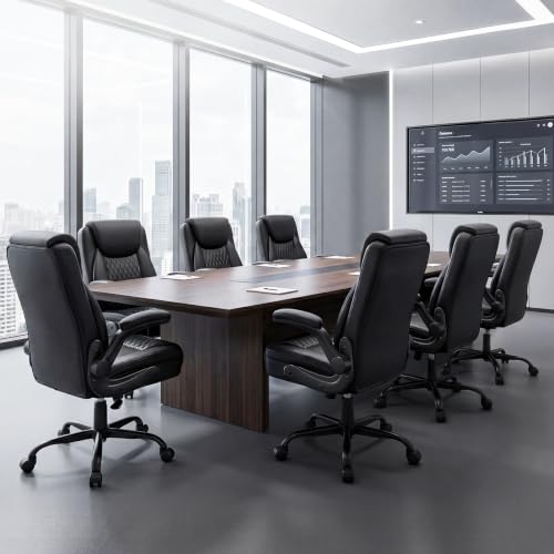 GTPOFFICE Executive Office Chair with Comfortable Lumbar Support, Ergonomic Gaming Chair with Flip-up Armrests & Zoned Pressure-Relief Cushion, Comfy PU Leather Desk Chair, Light Black - color: Light-black