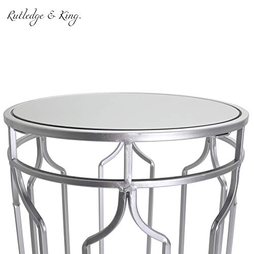Rutledge & King Alexander - Round End Tables Set, Silver, Mirrored Tops, Nesting, 2 PCS - color: Alexander - Silver