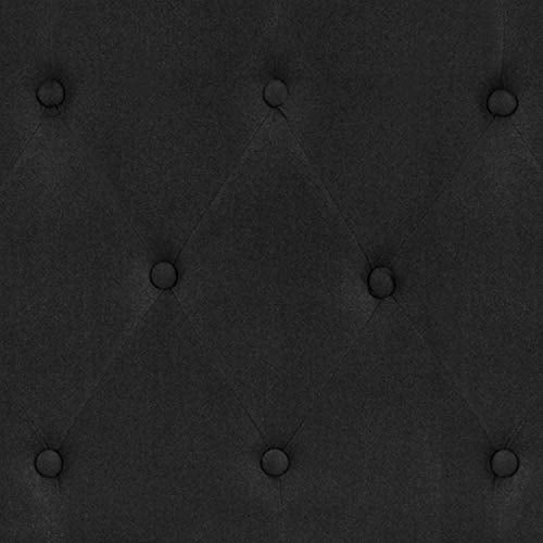 EMMA + OLIVER Tufted Upholstered King Size Headboard in Black Fabric - color: Black, size: King