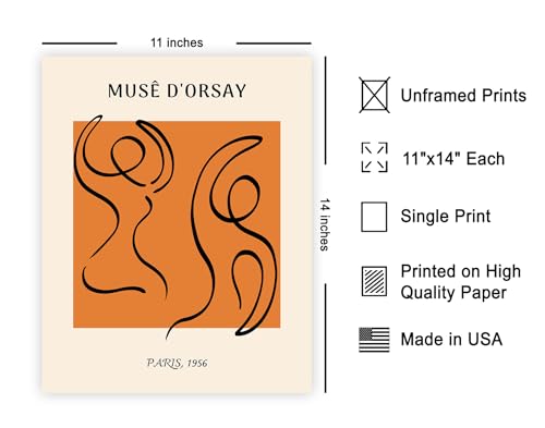 Poster Master Vintage Poster - Retro Line Figure Print - Line Drawing Art - Minimal Gift for Him, Her, Men, Women - Abstract Decor for Office, Bedroom, Living Room - 11x14 UNFRAMED Wall Art - color: Style-12, size: 11"L x 14"W