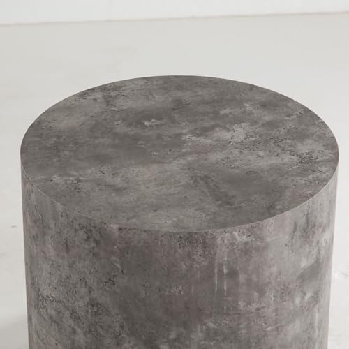 Nesting Coffee Table Set of 2, Matte Grey Round Wooden Coffee Tables Modern Circle Center Table for Small Space Living Room Bedroom Accent End Side Table, No Assembling (Stone Gray) - color: 18.9" White