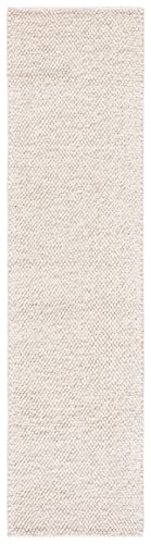 SAFAVIEH Natura Collection Runner Rug - 2'3" x 7', Beige & Ivory, Handmade Wool Blend, Textured Design, Ideal for Living Room, Bedroom, Dining Space (NAT425B) - color: Beige/Ivory, size: 2'3" x 7' (Runner)