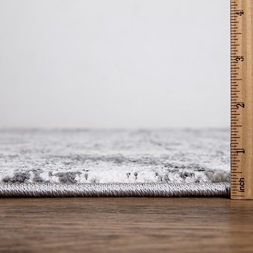 Keen Home Design Runner Rugs - 32"x91" Non-Shedding, Thick Pile Abstract Rugs for Kitchen, Living Room, Bedroom, Dining Room, Entryway - Size: 2'8" x 7'7", Abstract Cream/Grey - color: Abstract Cream/Grey, size: 2'8" x 7'7" (Runner)