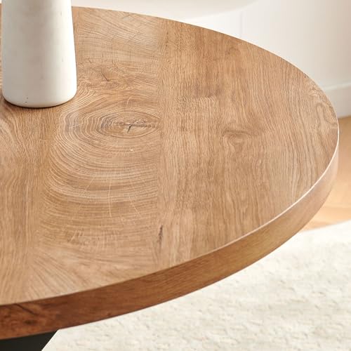 Homedot Modern Dining Table Set for 2,37-in Round Kitchen Table Chairs Set Space Saving, Rustic Brown Dinner Table with Navy Blue Dining Room Side Chairs Upholstered, Small Breakfast Nook Table Set - color: Navy Blue, size: 1* Round Table+2*Chair