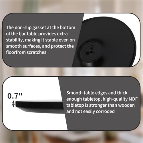 Black Round Dining Table 31.5" Tulip Dining Room Tables Kitchen Dinner Circle Table 2-4 People with MDF Tables Top Mid-Century Small Social Tables for Break, Dining, Living Room, Cafe, Lobby - color: Black, size: 31.5"