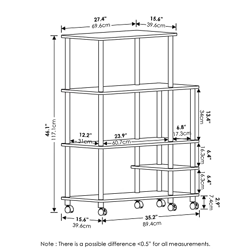 4-Tier Kitchen Storage Cart with Wheels, Pantry Organizers and Storage, Kitchen Cart, Coffee Bar, Bakers Rack, Americano
