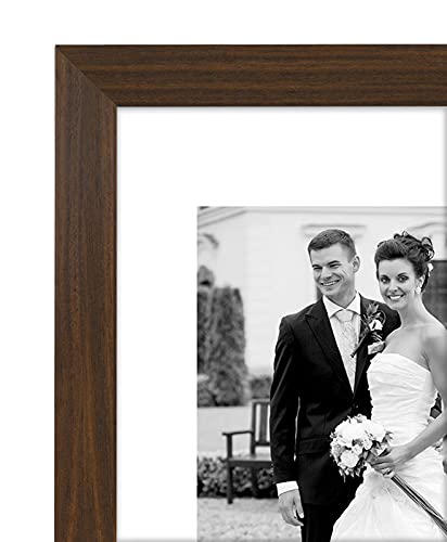 Americanflat Set of 7 Picture Frames with Shatter-Resistant Glass - Gallery Wall Frame Set with One 11x14, Two 8x10 and Four 5x7 Frames - Signature Collection - Walnut | Includes one 11x14, two 8x10 and four 5x7, shatter-resistant glass, hanging hardware