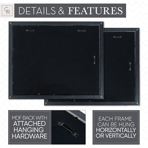 Mixed Gallery Wall Frame Set, (2) 16x20 Inch, (1) 11x14 Inch, and (2) 8x10 Inch, 9 Piece, Brass - color: Brass