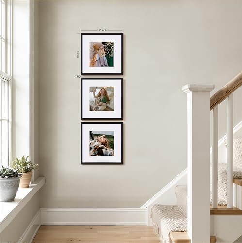 eletecpro 16x16 Picture Frame Set of 6, Display 12x12 with Mat | Gallery Wall Decor, Sturdy & Lightweight, Clear Acrylic, No Acid Mat, 2 Display Sizes - size: 16x16 for 12x12