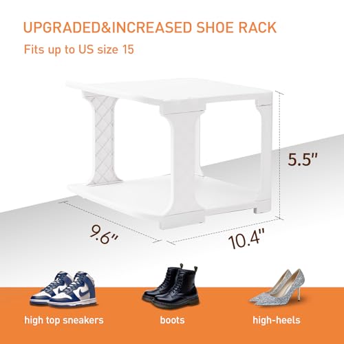 5 Tiers Vertical Shoe Rack, Narrow Free Standing Shoe Storage Organizer for Entryway and Small Closet, Stackable Shoe Holder Shelf Stability DIY, Beige - color: Beige, size: 9.6"L x 10.4"W x 5.5"H